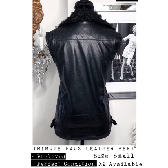 GOLDIE LONDON - TRIBUTE FAUX LEATHER BIKER VEST - Picture 7 of 8